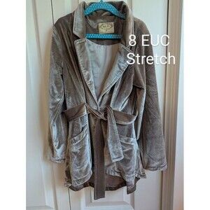 Mia Joy Joyfolie gorgeous stretch velvet tie trench coat jacket stretch girls 8